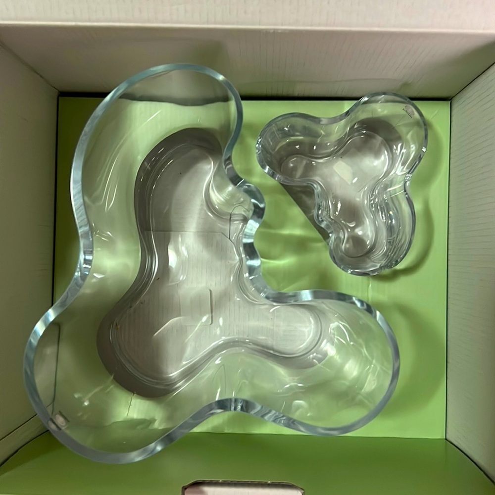 Iitala Alvar Aalto glass vases (2) — small and medium